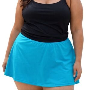 Catalina Aqua Blue Swim Skirt Skort Plus Size 3X 22W 24W